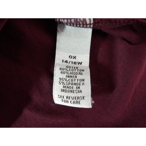 Catherines 0X 14/16 Top Shirt Pink Burgundy LagenLook Layered Plus 3/4 Sleeve - Picture 8 of 8
